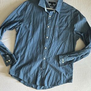 Tommy Hilfiger Men's Navy Dot-Print Button-Down Shirt